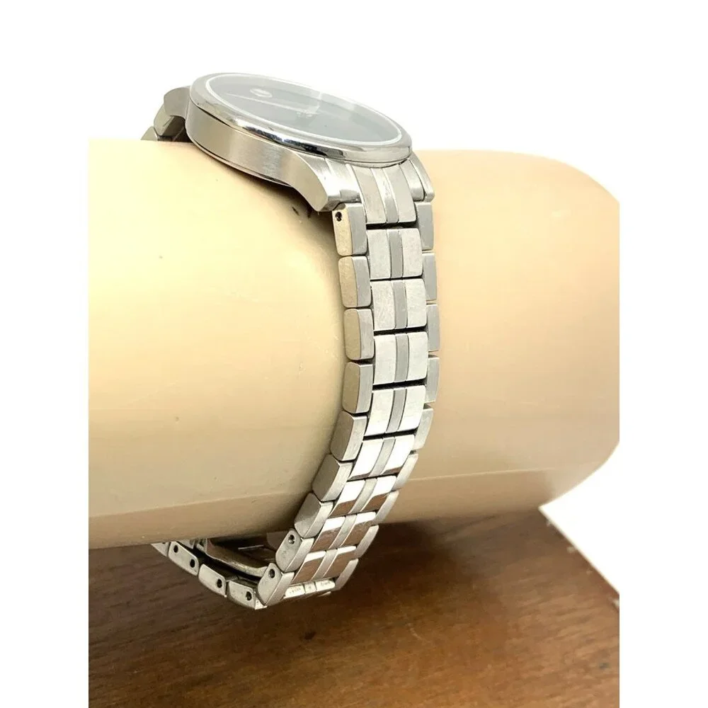 Movado Women's Watch 0607537 Museum Swiss Quartz Black Dial Silver Steel 28mm